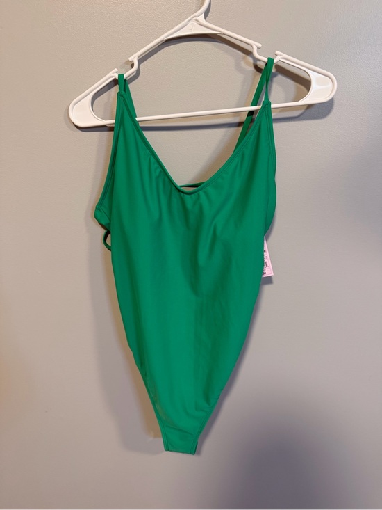 wild fable Other - Wild Fable Green One Piece Swimsuit High Leg Cheeky Cut Size Large NWT